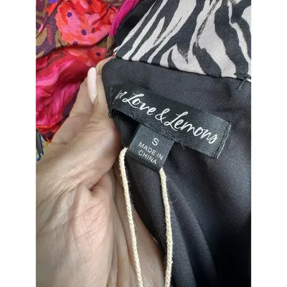 NWT For Love & Lemons Rita Cut Out Patchwork Maxi Dress Women’s Size S Festival - Picture 15 of 16